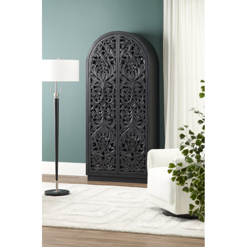 Armoire d'appoint haute 2 portes noire