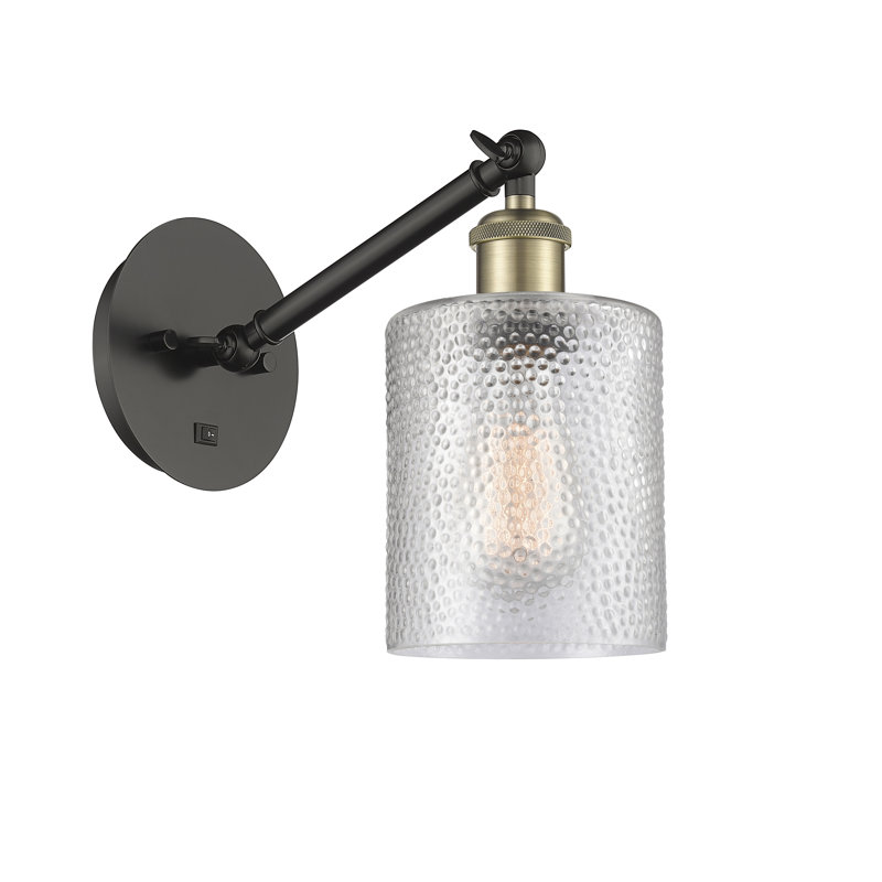 Shauna Armed Sconce, LED, Clear, Black Antique Brass