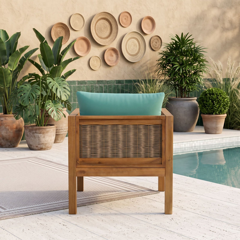 Ensemble de 2 fauteuils d'appoint pour patio avec accoudoirs et coussins, Vert naturel
