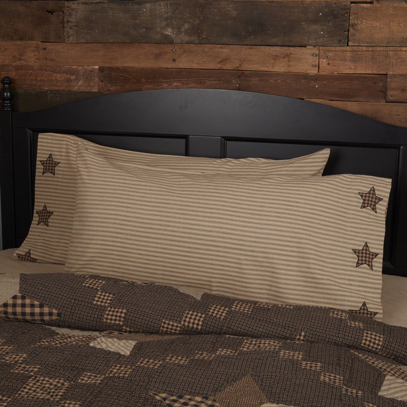 Farmhouse Star 100% Cotton Striped - Set of 2, King