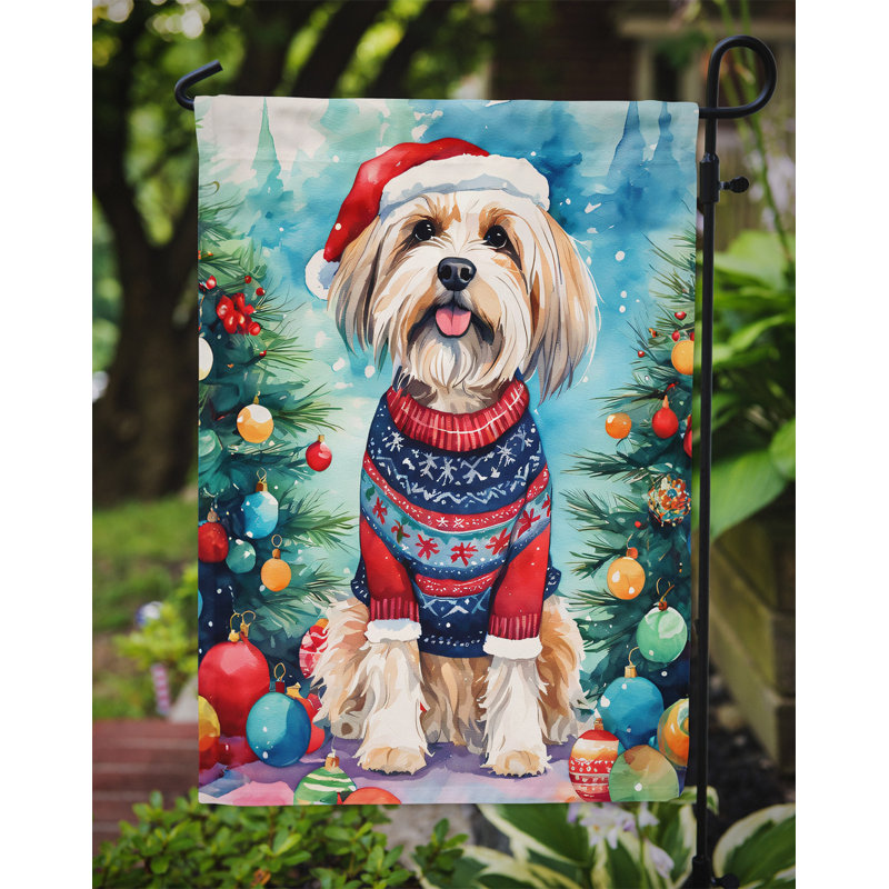 Drapeau de Noël Tibetan Terrier, H 15,5 po x l 11,25 po