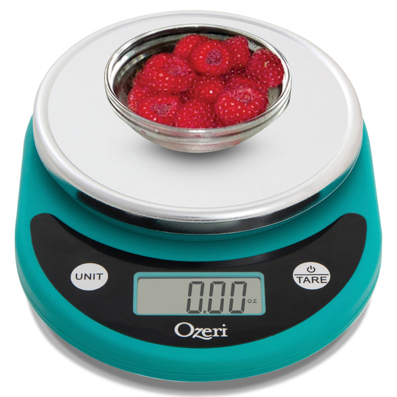 Teal Digital Kitchen Scale with LCD Display and Tare Function