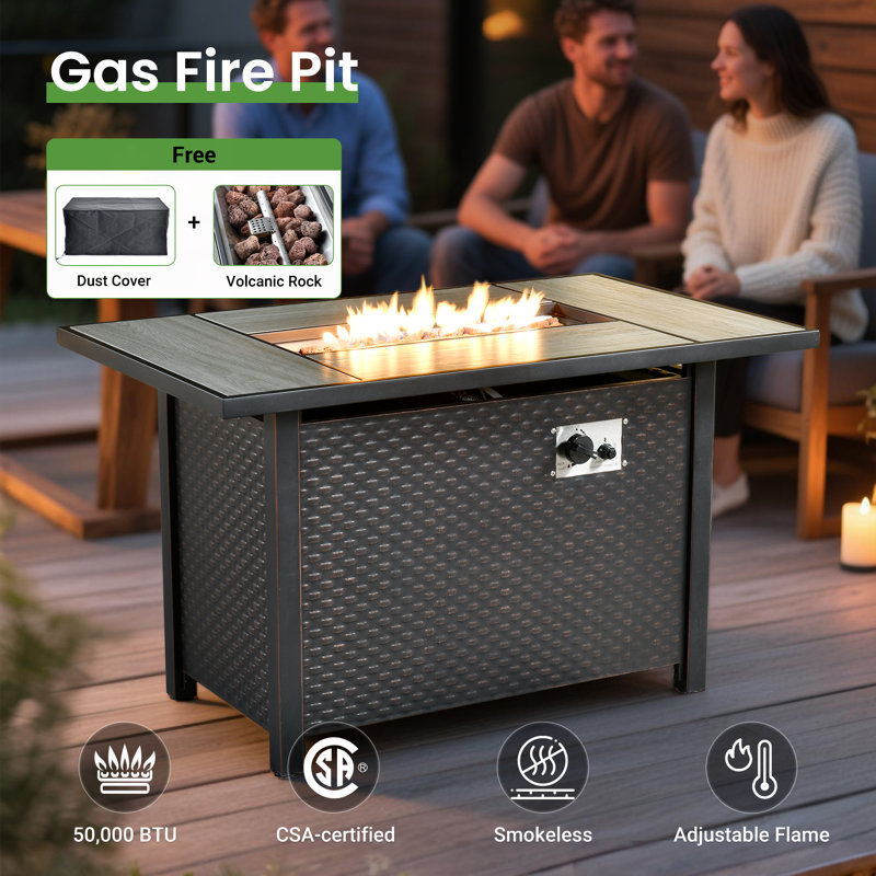 Allcot 5 - Person Wicker/Rattan Patio Furniture Set, Outdoor Fire Pit Sofa Set with Throw Pillows and Comfy Cushions