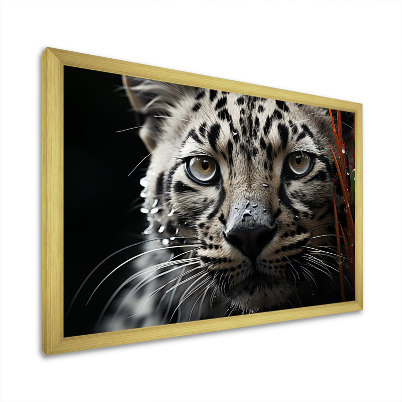 «Jungle Leopard Stalk II», reproduction sur toile, H 24 po x l 32 po x P 1 po, Cadre doré simple
