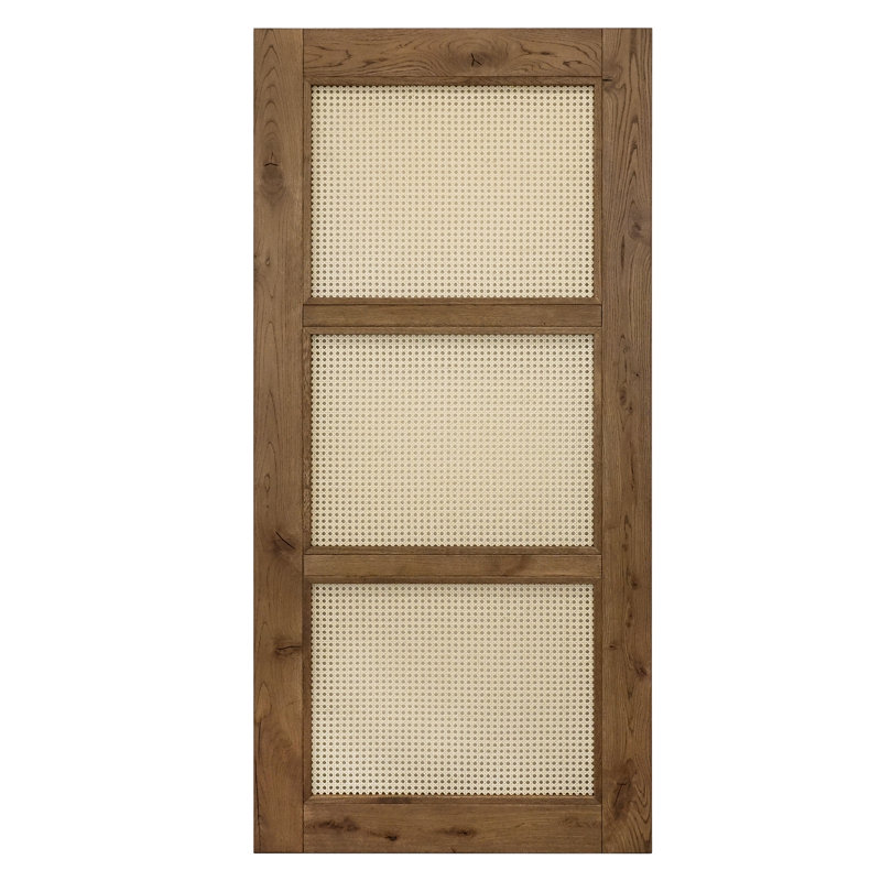Aloizas Oak with Rattan Barn Door, Brown