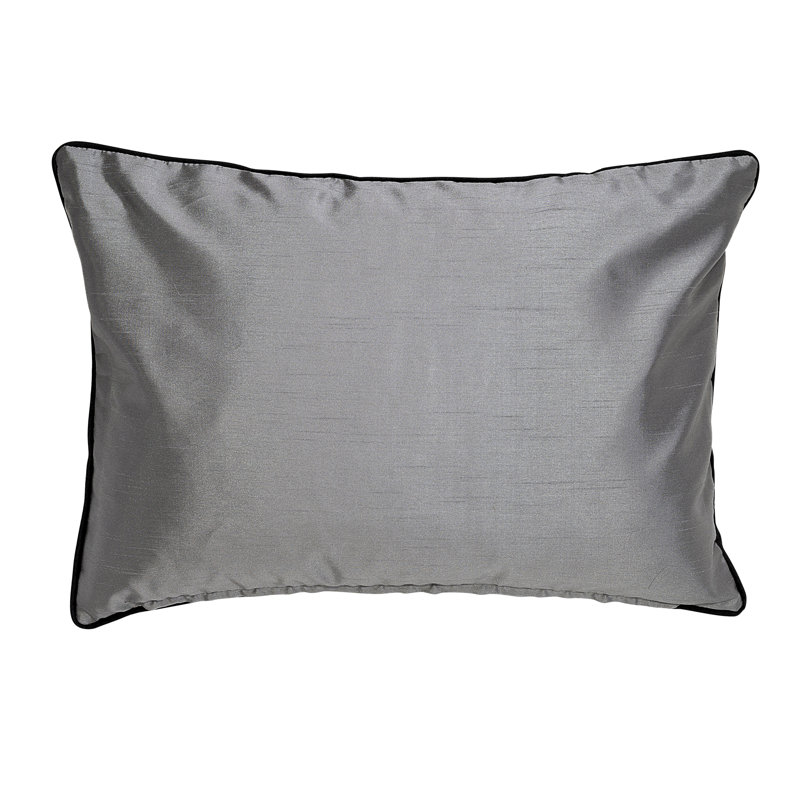 Boudoir Rectangular Pillow Cover & Insert, Black/Pewter