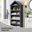 Armoire de salle de bain à arche inclinée, armoire géométrique à 5 niveaux avec rangement, arche triangulaire supérieure moderne avec tablettes réglables, armoire en bois avec tablettes ouvertes-1243694128-1265527980