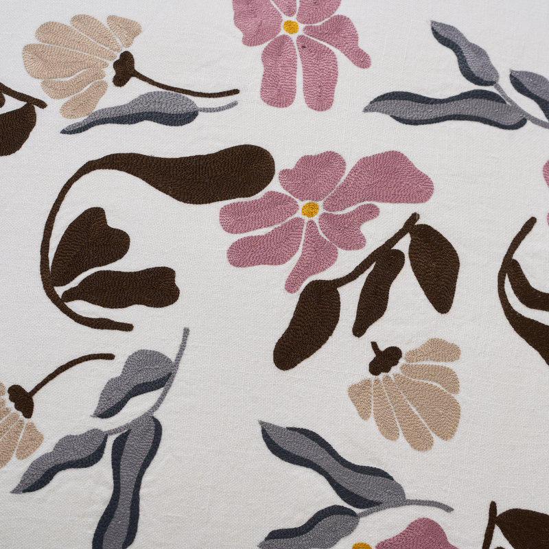 Bouquet Pillow Cover 20" x 20", White;Yellow;Brown