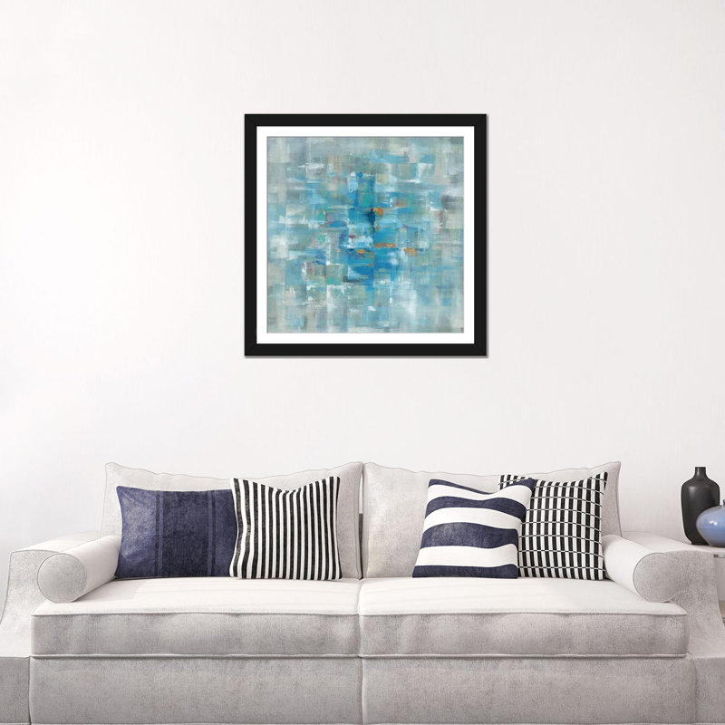 « abstract square », reproduction d’art sur toile tendue, H 37 po x l 37 po x P 1,5 po, Toile avec cadre noir
