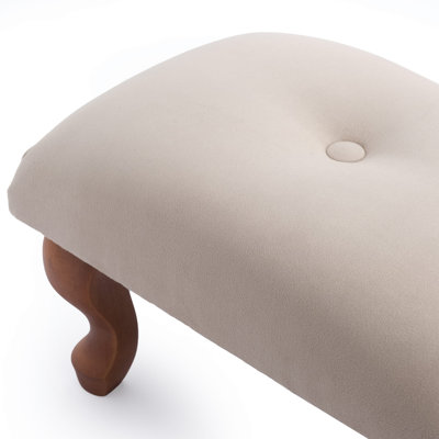 Crescent 38cm Wide Velvet Tufted Square Solid Colour Footstool Ottoman
