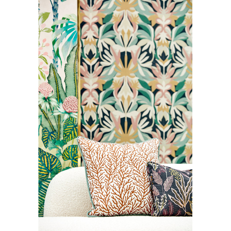 Melora Wallpaper, Brazilian Rosewood/Ink/Amazonia