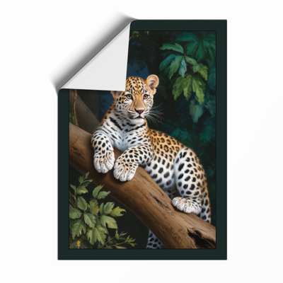 Leopard in Repose Boho - Framed Print