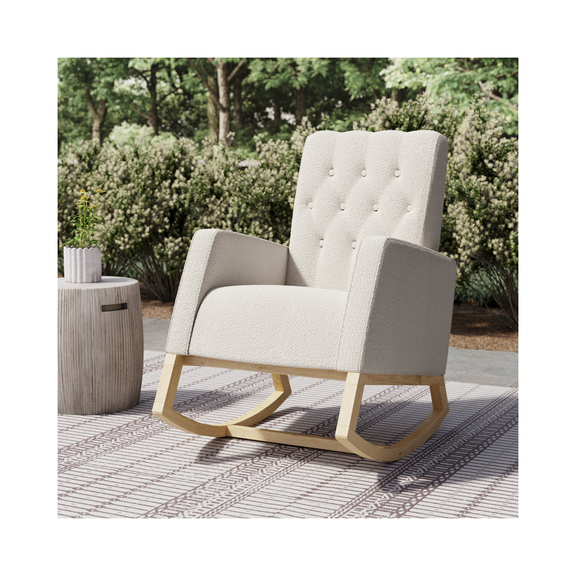 Northern Lights Nursery Rocker, Ivory Polyester Blend, Natural