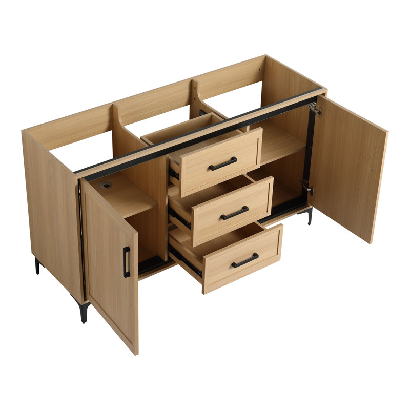 Meuble-lavabo double 60 po avec plateau en résine