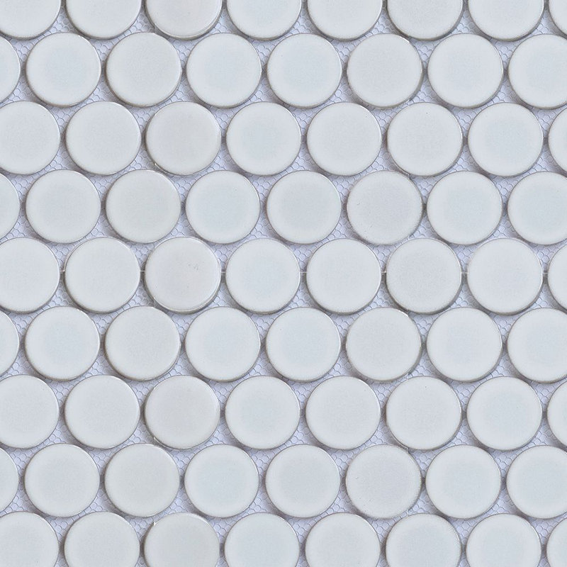 Rounds 2 Inch Porcelain Mosaic, Crystal White