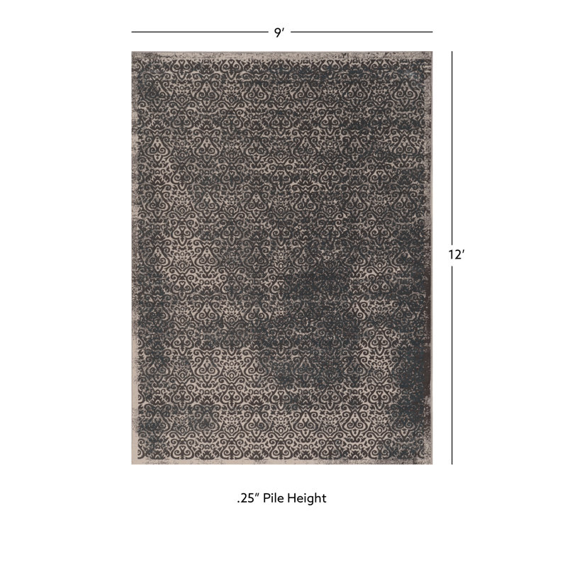 Coeur Geometric Beige/Gray Area Rug, Rectangle 5' x 7'6"