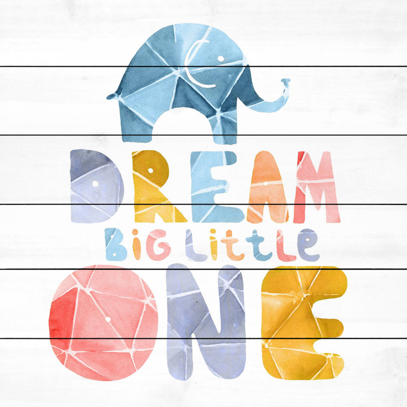 «Paperfold Dream Big Little One», reproduction sur bois blanc, H 18 po x l 18 po x P 1,5 po