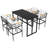 Iron Outdoor Dining Set With Acacia Wood Armrest Suitable For Patio, Balcony Or Backyard-1229102894