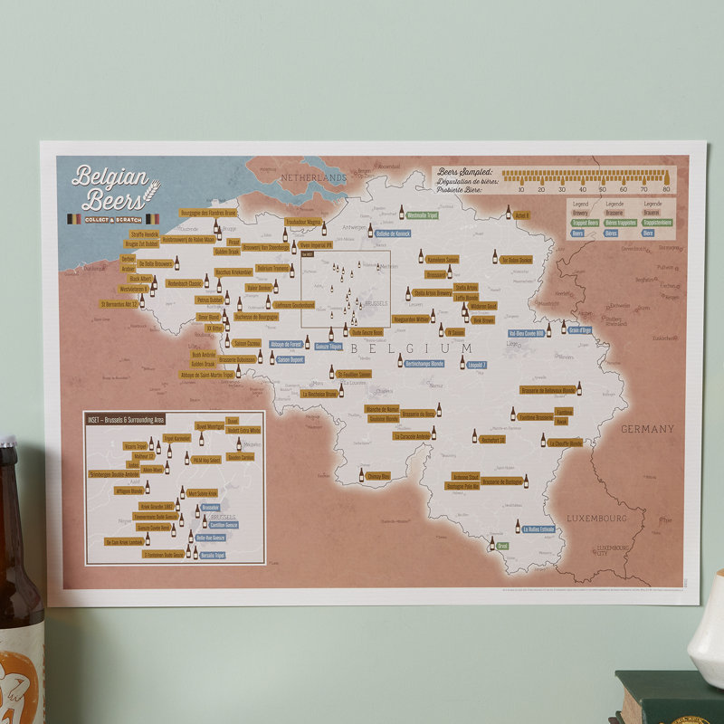 Scratch Off Belgium Beers - No Frame Print