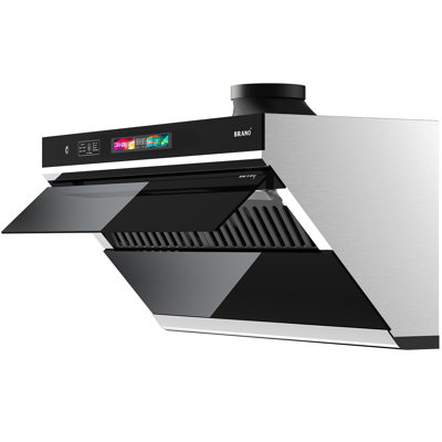 Brano 30-inch Under Cabinet Range Hood With Voice/gesture/touch Control, 900 Cfm, Convertible Ducted/ductless, Stainless Steel, Black – Easy Installation & Quiet Operation