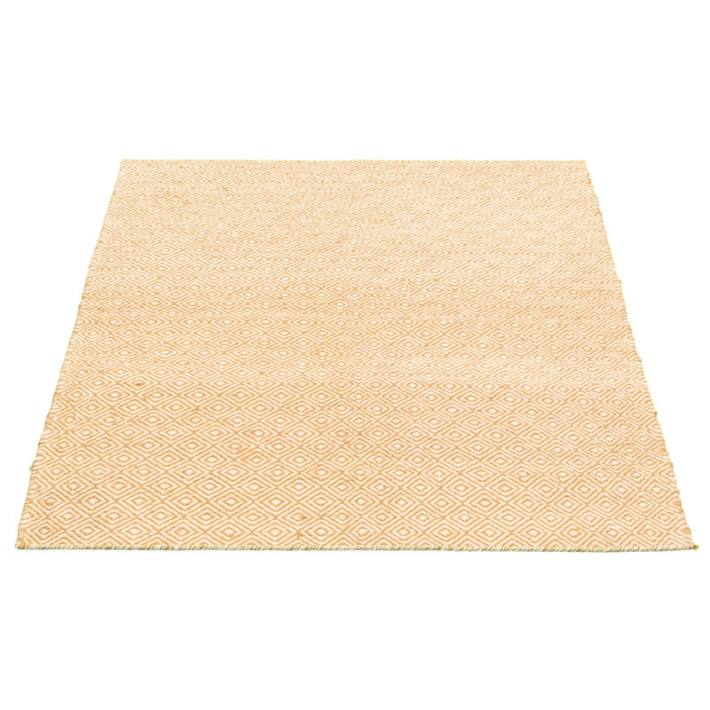 Tapis géométrique en laine beige Kilim