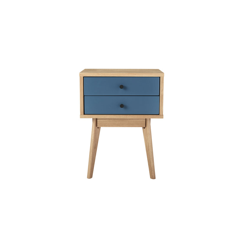 Mccoy End Table, Blue/Oak