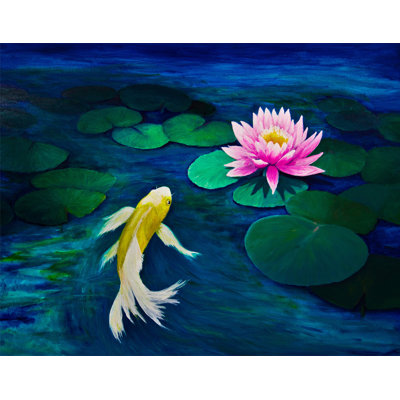Peinture murale Koi Fish Water Lily