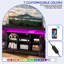 Meuble audio-vidéo 70 po Modern Farmhouse, meuble télé, console média, console télé avec bande DEL et prise de courant installée-1000562354