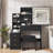 Vanity Desk with Mirror and LED Lights, Makeup Vanity Desk with Sliding Lighted Mirror, Dressing Table Set with Stool & 4 Drawers, Storage Shelves