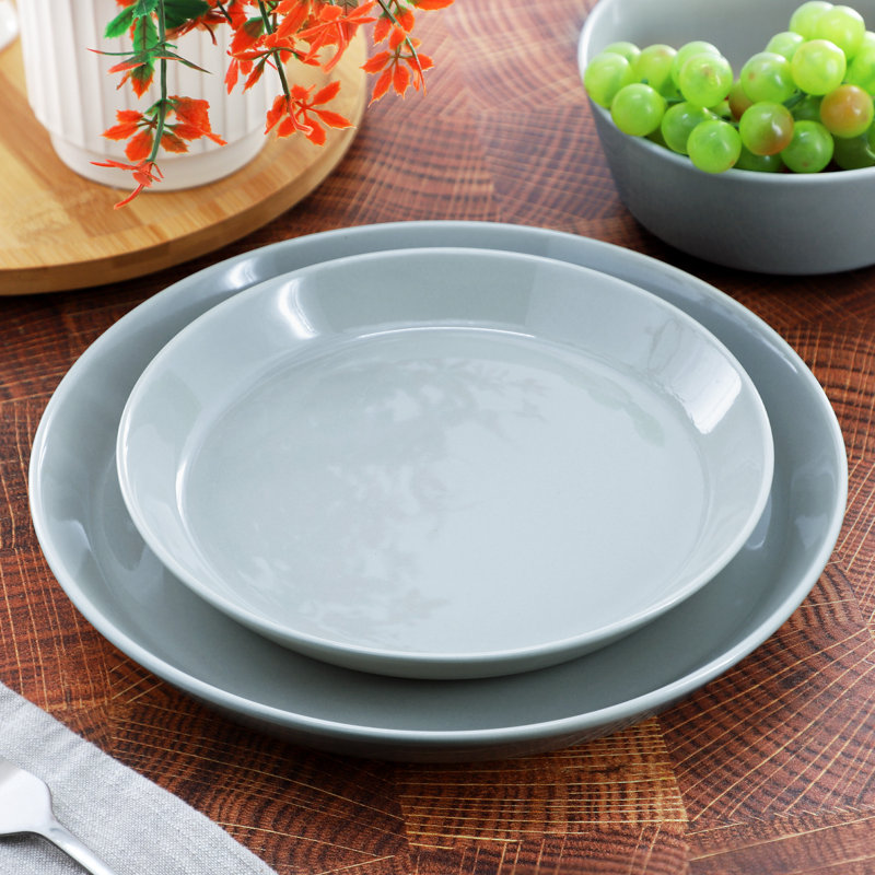 Service de table rond en grès de 12 pièces Gibson Elite Sunlit Mist, Blue