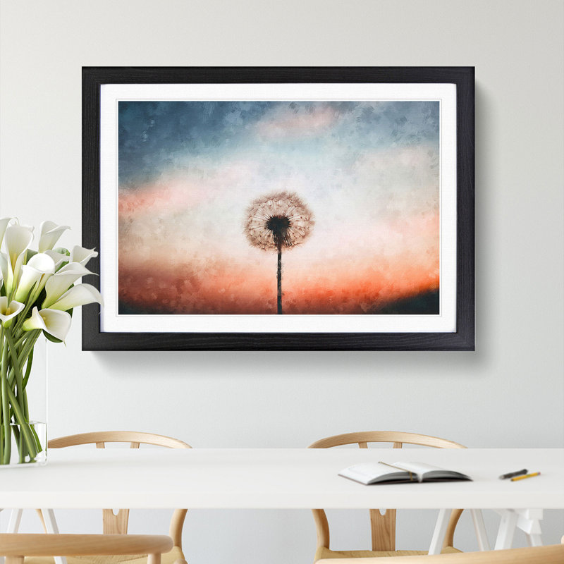 Dandelion - Picture Frame Painting Print, 24cm H x 33cm W x 2cm D, Black Framed