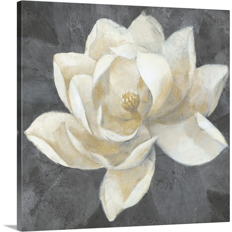 Impression sur toile majestueuse magnolia neutre, Toile tendue, H 12 po x l 12 po x P 1,25 po
