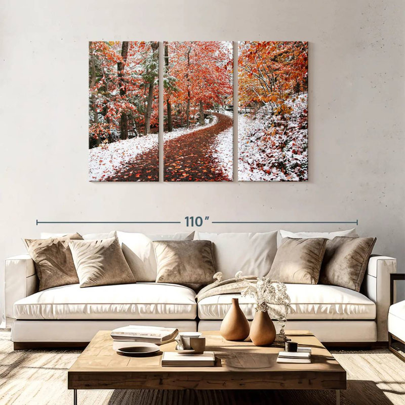 Alvord, forêt d'automne et d'hiver, H 48 po x l 74 po