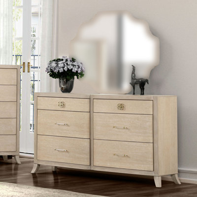 63.6" W Transitional Dresser, Natural Oak