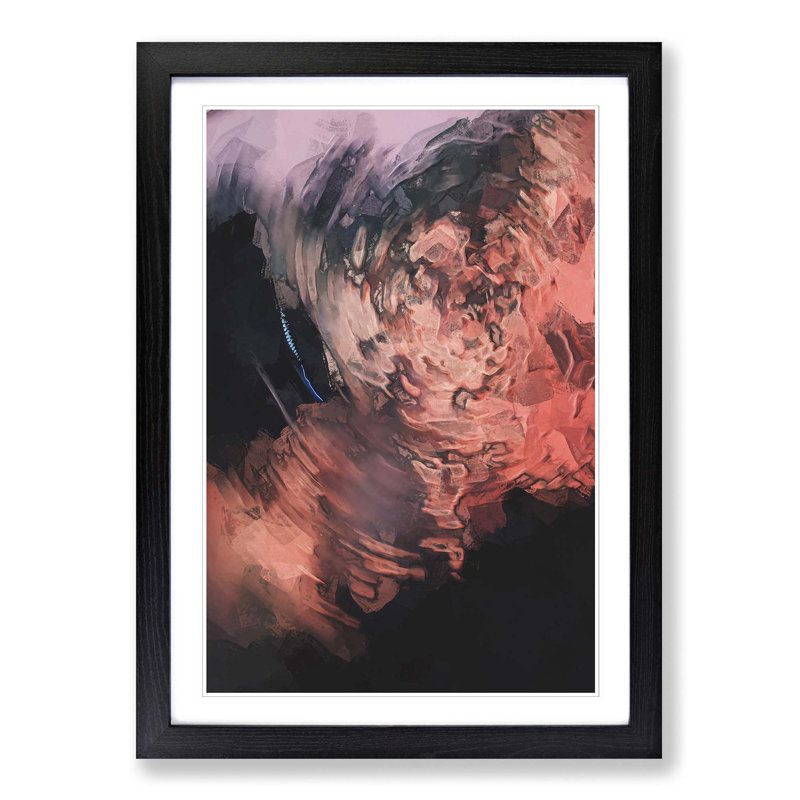 The Swirl in Abstract - Picture Frame Graphic Art Print, Black, 91cm H x 60cm W x 2cm D