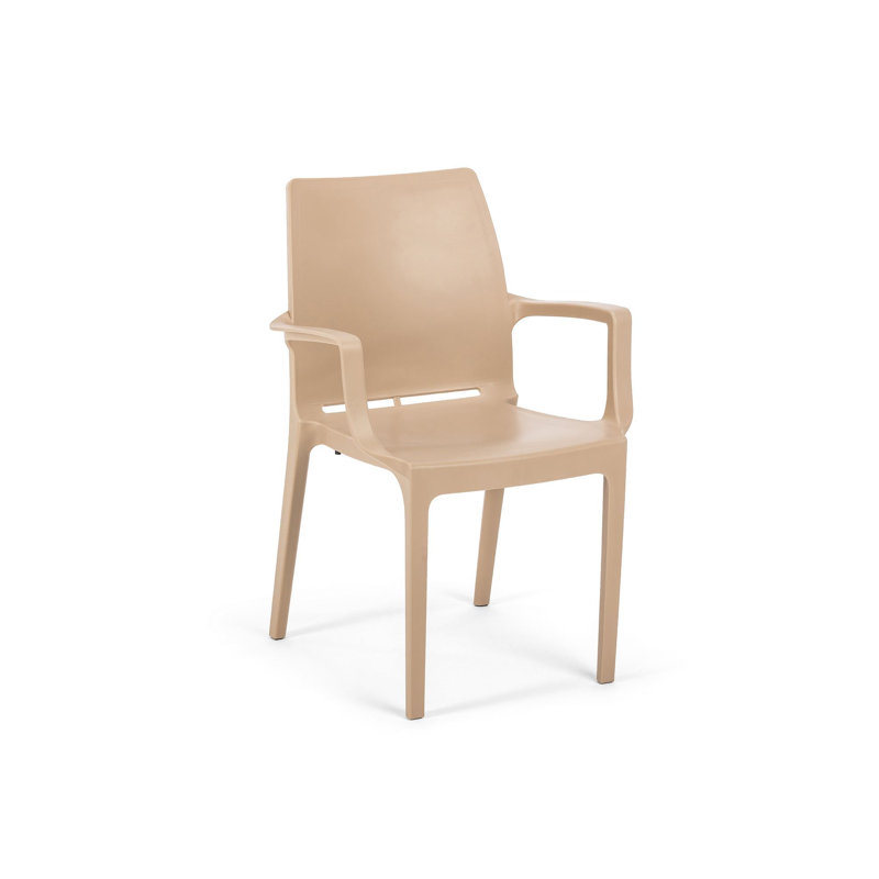 Chaise moderne de couleur unie, brun clair, 22,4 po x 33,5 po x 20,9 po | 100% polypropylène pour la durabilité et le confort | Design élégant parfait pour la maison, le bureau ou le salon | Solution de siège ergonomique et tendance