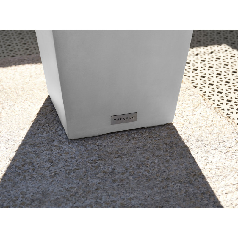 Midland Modern 26" White Recycled Plastic Indoor/Outdoor Planter