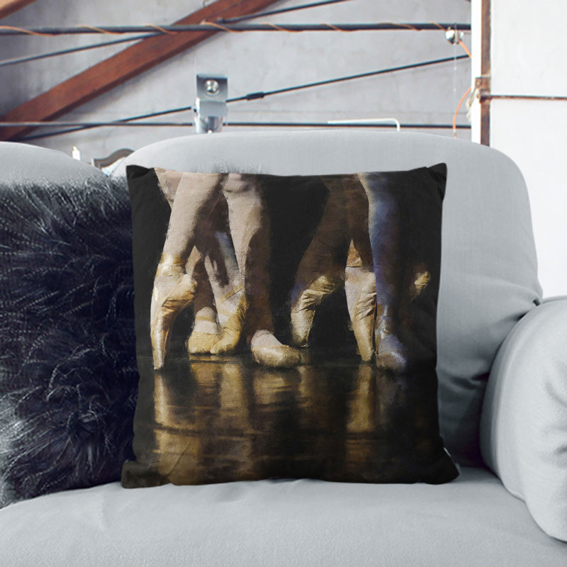 The Ballet Dancers Painting Scatter Cushion, 55cm H x 55cm W x 20cm D, Black