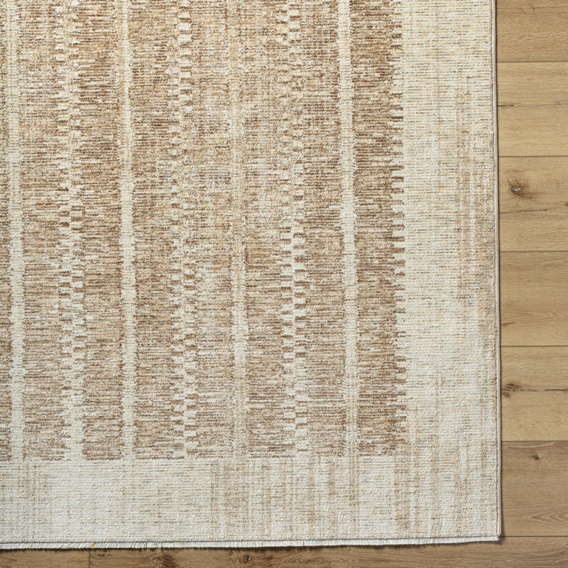 Usonia Machine Woven Polyester Area Rug in Brown, Rectangle 5' x 7'8"