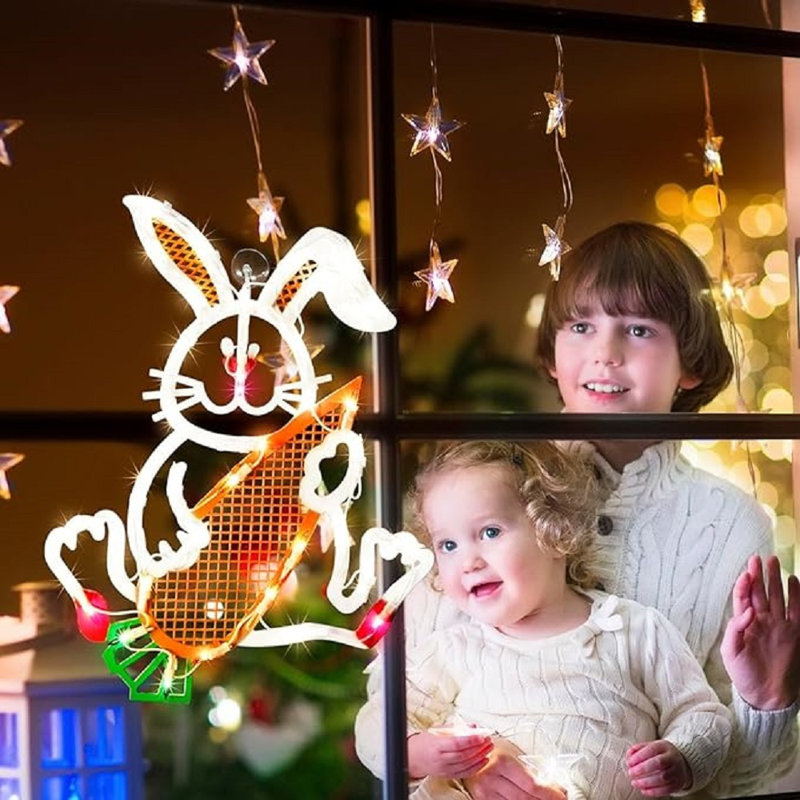 Ophelia & Co. 17 Inch Lighted Easter Bunny Rabbit Spring Window ...