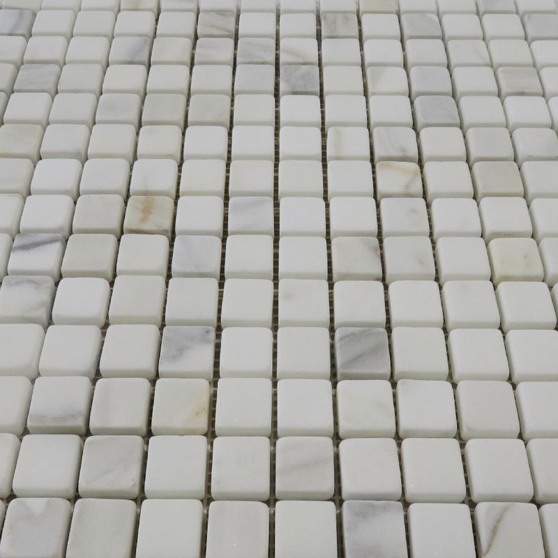 Carreau de mosaïque en marbre 12 po x 12 po Calacatta, Gris