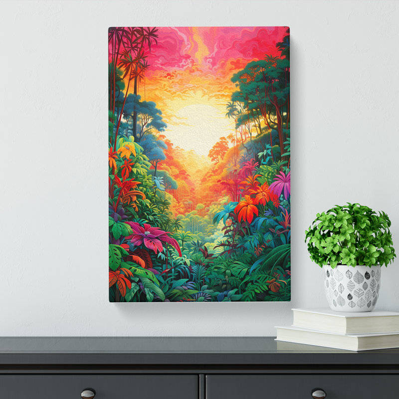 Jungle Colour Field - Wrapped Canvas, 76cm H x 50cm W x 3cm D