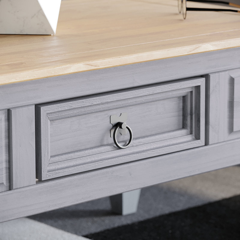 Pippa Solid Wood Four Leg Coffee Table with Storage