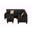 Canapé modulaire 6 pièces, noir-1385707779