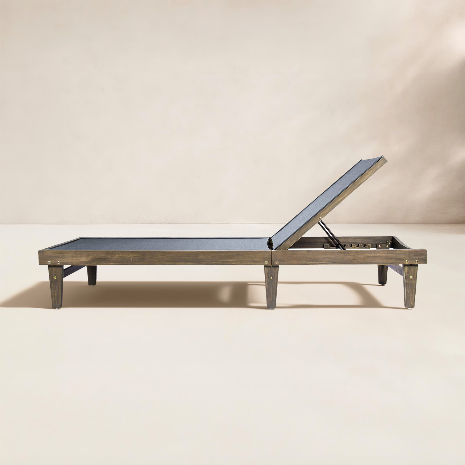 Scheiner 24" Acacia Patio Chaise Lounge Set, Gray