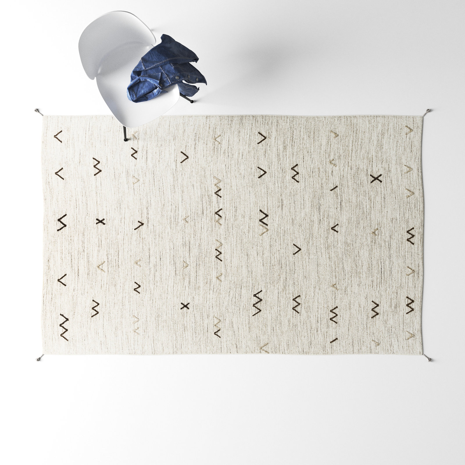 Bodie Light Gray Brown Hand-Woven Wool Rug, Rectangle 4' x 6'