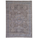 Hand Knotted Wool Area Rug in Brown And Gray
