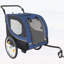 Remorque 2 en 1 et poussette pour animaux jusqu'à 100 lb - pliable avec roulettes avant de 8 po et roues remplies d'air de 20 po, filet et housse de pluie-133962733