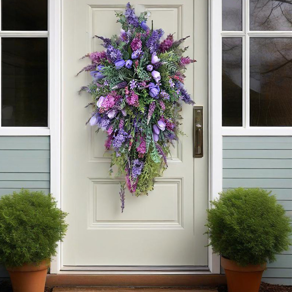 Primrue Spring Wreath Primrue Artificial Spring Wreath Decor Wreath Home Decoration Spring ...