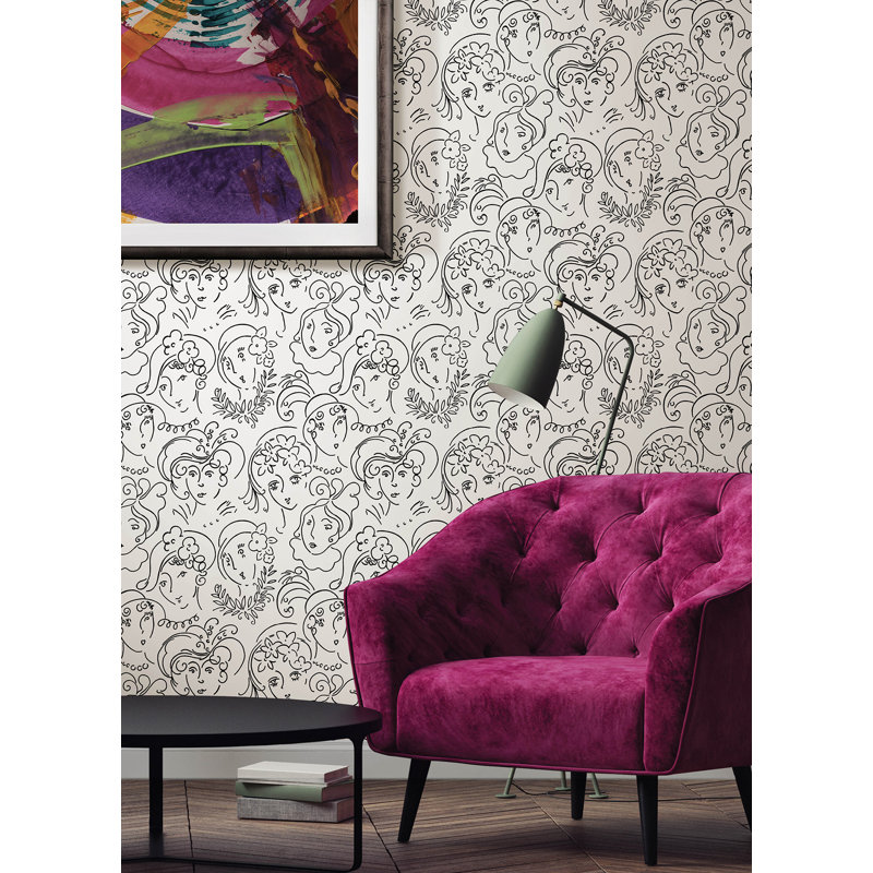 Rouleau de papier peint adhésif L 18 pi x l 20,5 po, Noir